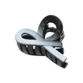 Gradient 4cm crisscross hair claw clip with glossy finish and strong spring - White And Black Fish Claw