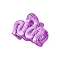 Detail view of wavy purple electroplated metal hair claw clip with a glossy finish - Purple M-Shape Small Claw Clip