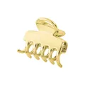 Detail of hollow golden metal cloud hair claw clip with smooth polished metallic finish - Gold Straight Small Claw Clip