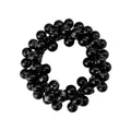 Chic black cat eye bead hair tie with elastic band for elegant ponytails and buns - Black