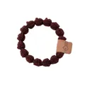 Chouchou en tricot marron foncé avec étiquette mignonne de lapin en simili cuir - Lapin Marron