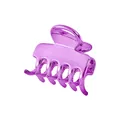 Close-up of a purple metallic cloud-shaped hair claw clip with a hollowed-out design - Purple Straight Small Claw Clip