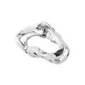 Detailed view of silver liquid metal cloud hair claw clip with sturdy spring mechanism - Silver Cloud Small Claw Clip