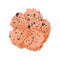 Détail d'une pince à cheveux fleur orange pêche avec taches noires et pétales en relief - 8cm / Orange Éclaboussures (3#)