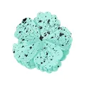 Close-up of a mint green flower hair claw clip with unique black ink splatter texture - Mint Green Splatter (5#)
