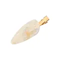 Detailed view of leaf-shaped acetate hair clip with France Handmade lettering - 1# Leaf Traceless Clip (Pearl White)