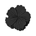 Detailed view of large matte black flower hair claw clip with sturdy spring mechanism - Black Matte (12#)