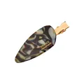 Minimalist tortoiseshell acetate hair clip with gold metal clasp for women on white background - 4# Leaf Traceless Clip (Tortoiseshell)