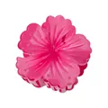 Detailed view of an 8cm bright pink frangipani hair claw clip with a glossy finish - Bright Pink Gradient (17#)