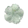 Detailed macro view of 8cm floral hair claw with green and purple gradient petal textures - Green Purple Splatter (19#)