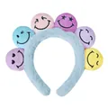 Kreativer Plüsch-Haarreif mit bunten Smiley-Bällen aus weichem hellblauem Material - 5# Blau Smiley Stirnband