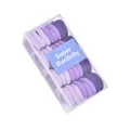 32-piece purple elastic hair tie set with gradient tones in a clear storage box - Purple
