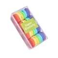 Rainbow high elasticity hair ties set neatly organized in a clear storage box - Colorful