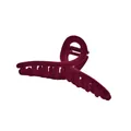 Elegant wine red flocked hair claw clip with matte velvet finish for women - Crossed / Red / 11cm
