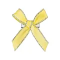 Barrette à cheveux nœud jaune citron avec bordure argentée scintillante pour coiffures - Jaune et Argent