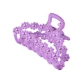 Violetter Blumen-Haarclip mit Kunstperlen für elegantes Haarstyling und Haarknoten - Sichel (A0294) / 9.3cm / Lila