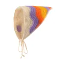Gehaakte driehoekige bandana met kleurrijk golfpatroon en verstelbare strikbanden - Retro Kleurrijke Golf Bonnet