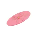 Detailansicht der rosa Haarspange aus Acetat mit Harzschleife und glänzendem Strass - Rosa