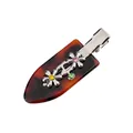 Pince à cheveux fleur en écaille avec strass et fleurs métalliques sur fond blanc - 6# Fleur Écaille de Tortue