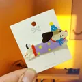 Detail of cute puppy hair clip with water ripple texture and star pattern clothing - Star Pattern Dog Duckbill Clip