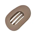 Minimalistische ovale holle haarklem in mat bruin met een luipaardprint - Mat Licht Koffiebruin