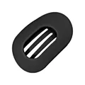 Detalle de la pinza de pelo ovalada en metal negro mate con diseño geométrico hueco - Negro Mate