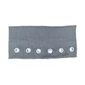 Unisex punk style grey ribbed knit leg warmer with decorative silver metal eyelets - Gray (Small Hole Stripes)