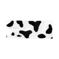 Vue détaillée de la texture tricotée du bandeau avec motif vache noir et blanc - Bandeau Imprimé Vache Noir Blanc
