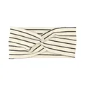 Bandeau unisexe en tissu côtelé rayé avec un design élégant à nœud croisé - Blanc cassé avec rayures noires