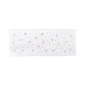 Unisex white sports headband featuring silver metal moon patterns and star studs - Crescent Moon White Striped Style