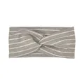 Bandeau croisé unisexe en maille côtelée avec motif classique à rayures gris et blanc - Rayures Grises Blanches