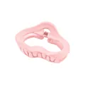 Matte light pink claw clip with a wavy hollow design and durable metal spring - Pink Hollow Cloud Style