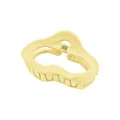 Matte light yellow wave-shaped hair claw clip with hollow design and metal spring - Yellow Hollow Cloud Style