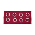 Unisex burgundy ribbed knit headband with silver metal eyelets for a punk rock style - Red (Large Hole Stripes)