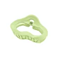 Matte light green claw clip for women featuring a minimalist wavy cloud design - Green Hollow Cloud Style