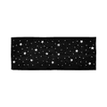 Dettaglio macro della fascia in maglia nera con borchie a stella argentate e strass lucidi - Stile a Righe Nere con Stelle