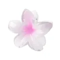 Pink and white gradient frangipani hair claw clip with glossy finish and 8cm flower design - Pink White Gradient (10#)