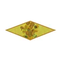 Sciarpa di seta a rombi con stampa girasoli di Van Gogh e raffinato bordo dorato - Girasole