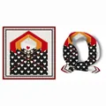 53cm square silk scarf with red heart envelope print and elegant polka dot pattern - 53x53 / Red Envelope Heart (Color 1)