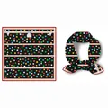 53cm square silk scarf featuring colorful polka dots and vintage trunk belt patterns - 53x53 / Black Multicolor Polka Dot Trunk (Color 3)