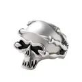 Gothic punk style silver skull ring for men made of durable polished stainless steel - US7 / 10 Pieces Pack / Silver
