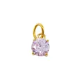 Exquisite 18K gold plated single lavender zircon pendant with four-prong setting - February Violet - Gold
