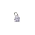 18k gold plated stainless steel pendant with round light purple gemstone variant - February Violet / Silver
