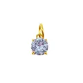 Light blue round cut birthstone pendant in 18k gold plated stainless steel setting - March Light Blue (Aquamarine Color) / Gold