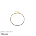 Bracciale tennis in acciaio inossidabile placcato oro 14K con zirconi viola tondi - Oro - Febbraio Violetta