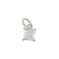 Minimalist square zircon pendant with silver four-claw setting for necklace and bracelet - April Birthstone (Silver Base)