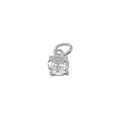 Minimalist silver pendant with a brilliant round cubic zirconia in a 4-claw setting - April White (Diamond/Crystal Color) / Silver