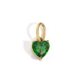 Classic gold stainless steel heart pendant featuring a vibrant emerald green zircon gemstone - 1 Piece / May Green - Gold