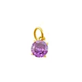Classic 18K gold plated round faceted purple zircon pendant with four-prong setting - June Purple (Alexandrite Color) / Gold