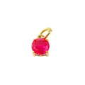 Classic 18K gold plated pendant with a sparkling red round zircon and four-claw setting - July Rose Red (Ruby Color) / Gold